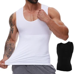 Men's Body Shaper Compression Vest Slimming Undershirt Tummy Double Compression Base Layer Tummy Control Chest Tank Top