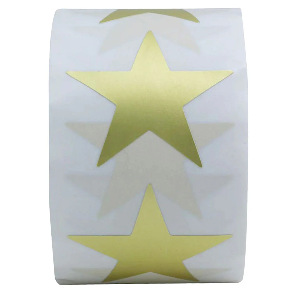 

Stickers for Scrapbooking Pentagram Award Paper Labels Kids Gift Golden Star Aluminum Foil Five-pointed Reward