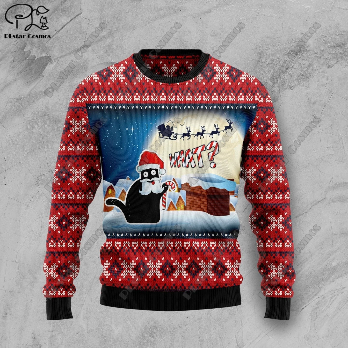 Baru 3D dicetak hewan kustom seri lucu Natal pola jelek Sweater Jalan kasual musim dingin Sweatshirt S-89