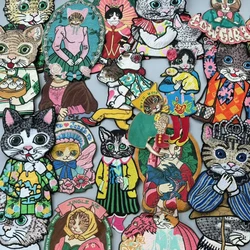 Embroidery Cat Patch Animal Cartoon Towel Patches,chenille Bears Girls Badges,rabbits Appliques for Clothing WF237241
