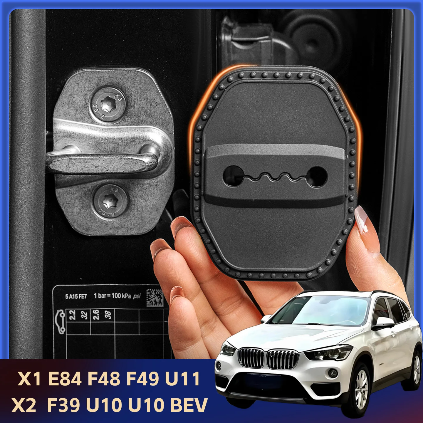 

2/4 шт. силиконовый чехол для дверного замка автомобиля, защитный декоративный чехол для BMW X1 E84 F48 F49 U11 X2 F39 U10 U10 BEV