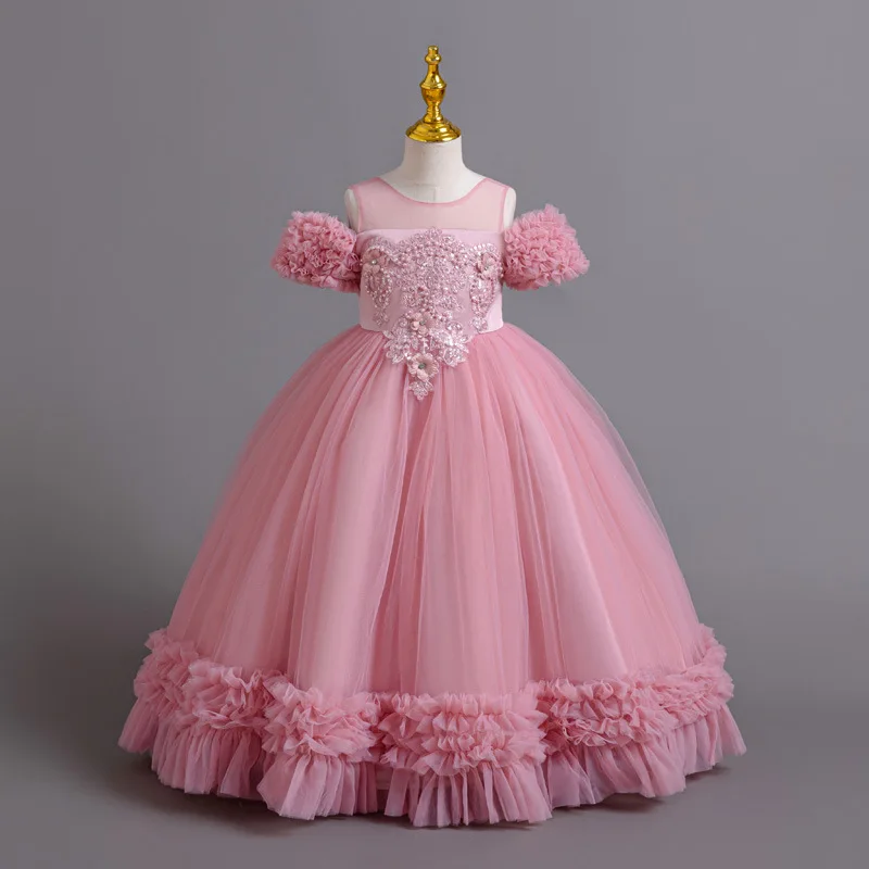 Gown Evening Dresses Girl Wedding Dress for Elegant Party Girls Children Clothes for Performance 4 to 12 Years