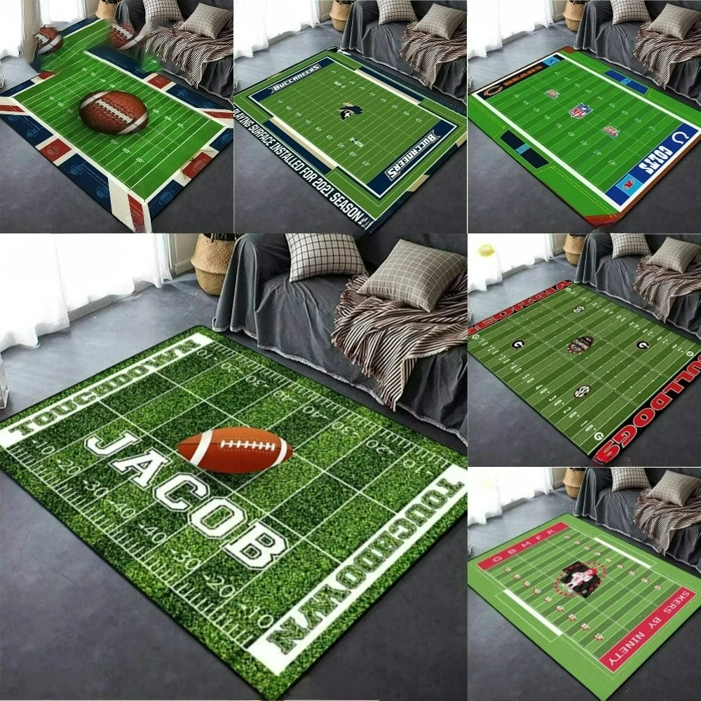Alfombra de campo de fútbol americano para sala de estar, decoración de dormitorio, cocina para niños, Alfombra antideslizante, Alfombra de ocio para balcón