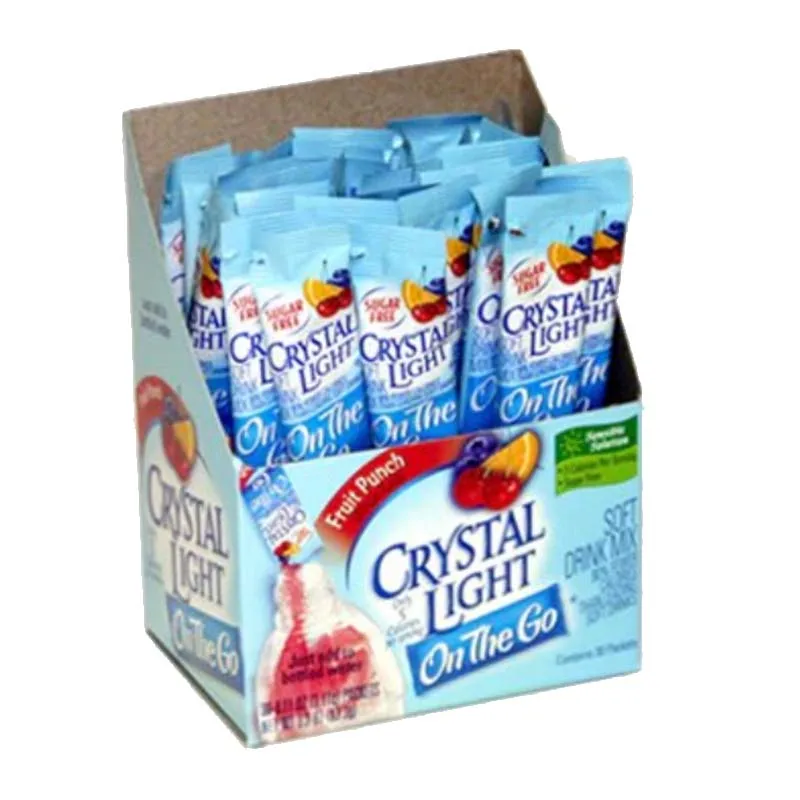 Crystal Light On The Go Sticks Scatola da 30 pezzi per bottiglia d'acqua da 20 once