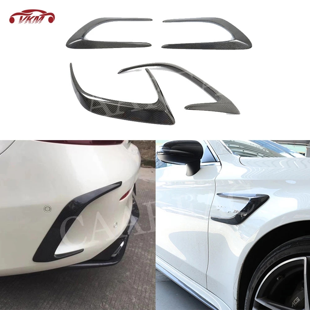 

Carbon Fiber Rear Bumper Air Vent Fin Cover Trims Fender Logo Frame for Benz C Class W205 C205 C43 C63 AMG Coupe 2 Door 15-21