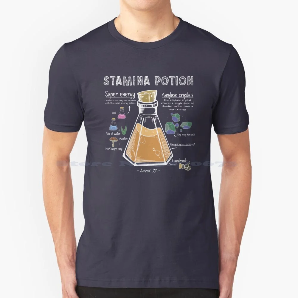 Stamina Potion Recipe T Shirt 100% Cotton Tee Old School Osrs Meme Artistic Imp 2007scape Rs07