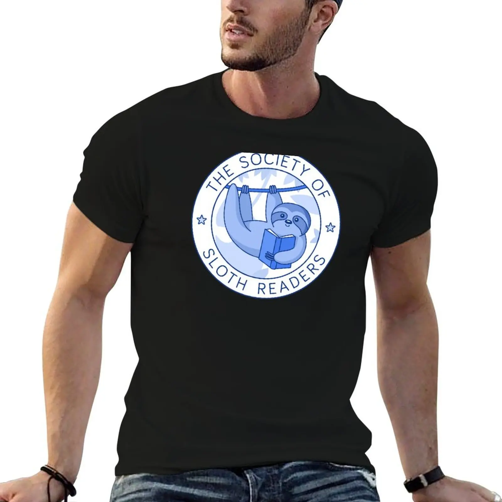 Society of Sloth Readers T-Shirt graphics graphic t shirt vintage mens cotton t shirts