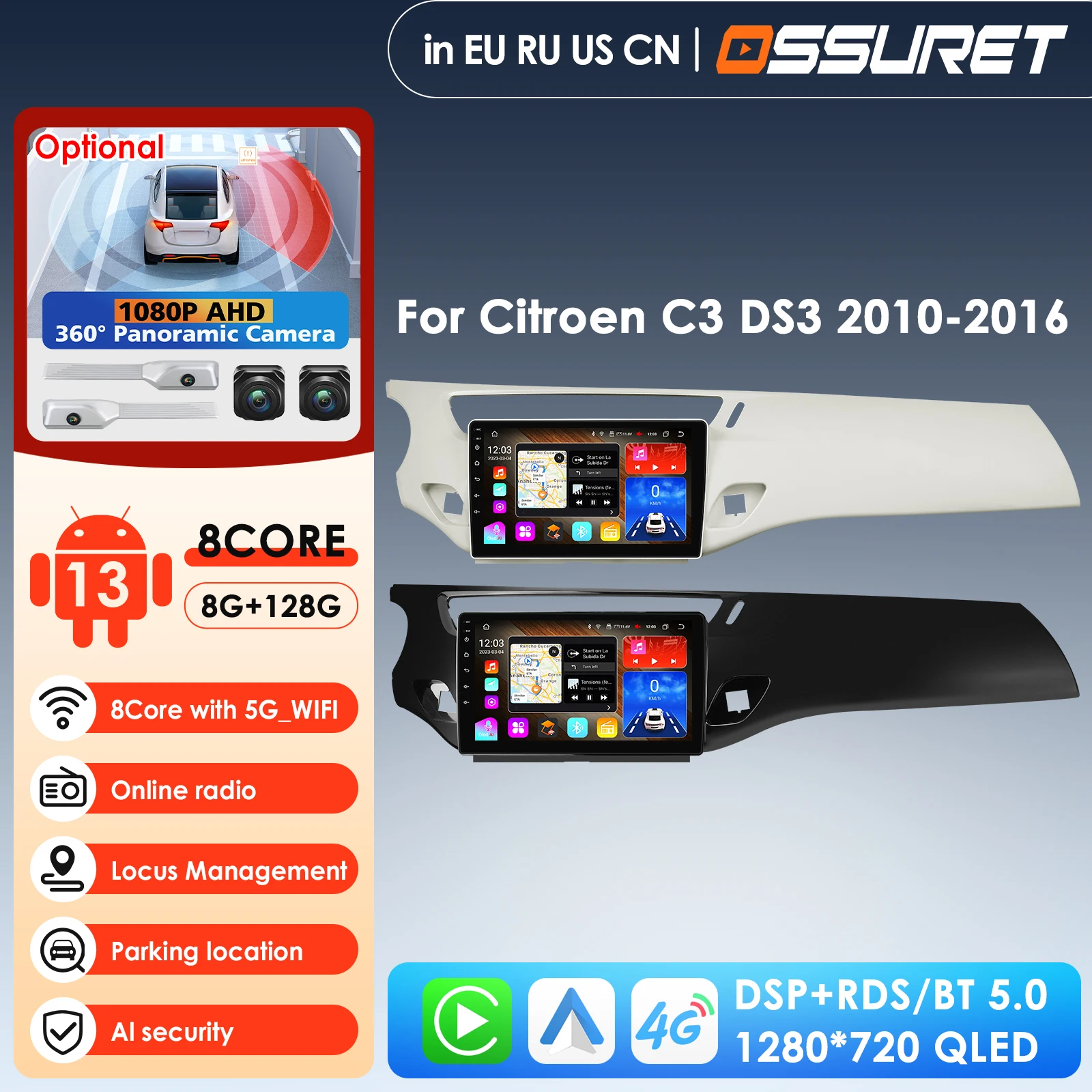 

9'' 7862 Intelligent Screen 2din Android Car Radio Multimedia Video Player for Citroen C3 DS3 2010-2016 GPS Carplay Auto 4G RDS