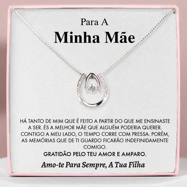 Portuguese Para a Minha Mãe To My Mom Gift New Fashion Love Moon Necklace Gifts for Women Mother Pendant Necklace Birthday