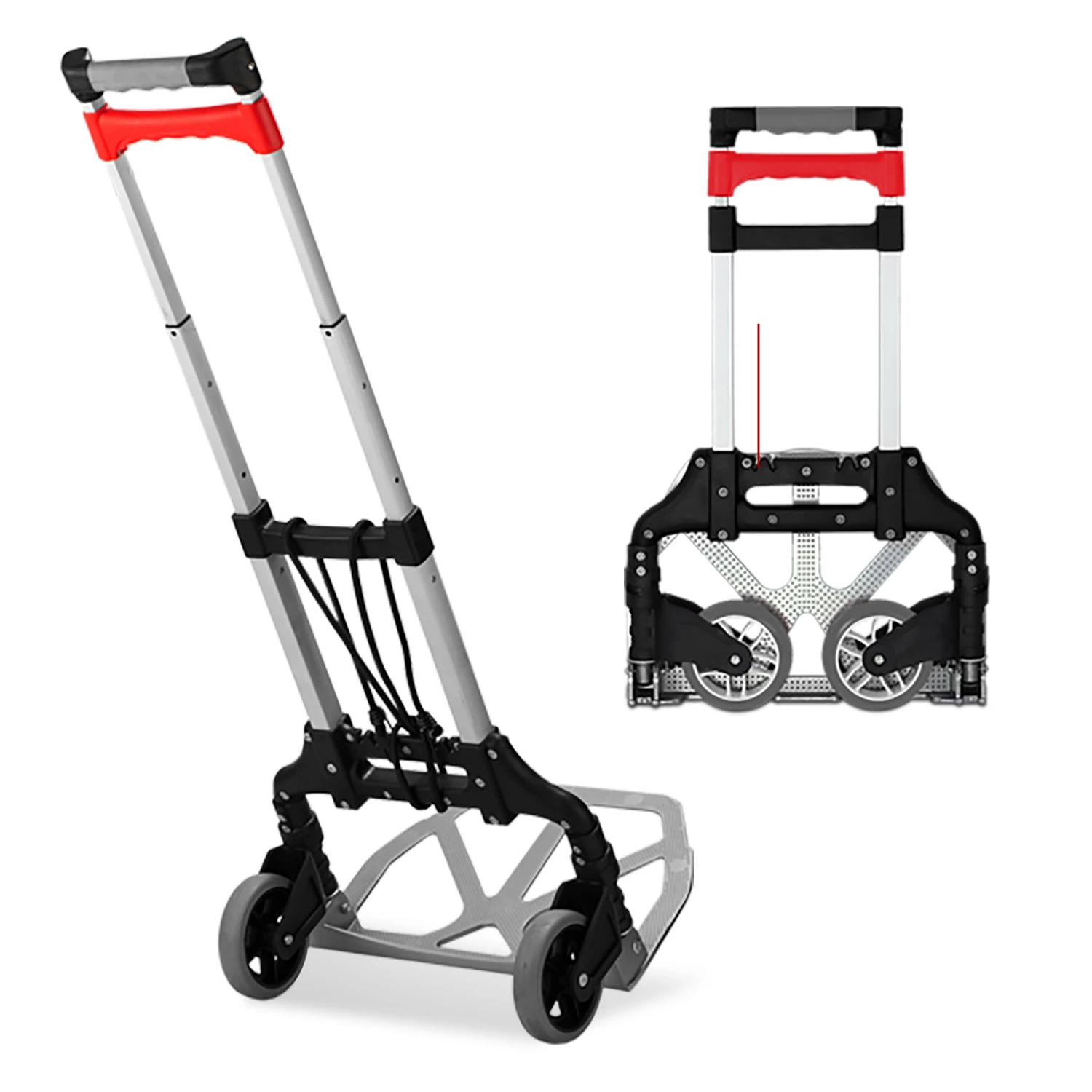 Rimorchio pieghevole in lega di alluminio, carrello della spesa per supermercati domestici, carrello per la movimentazione del giardino: leggero e facile da riporre.