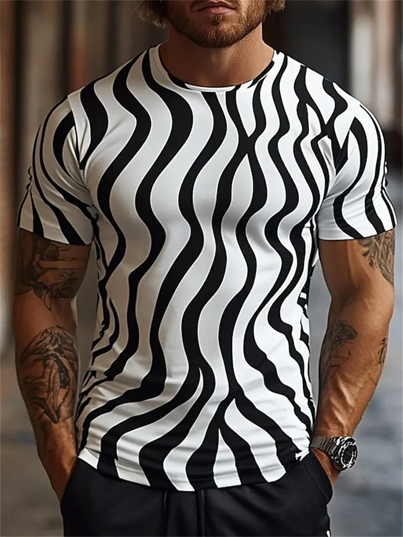 3D Print Abstract Art Sports Quick-dry Breathable Men T-shirt Outdoor Street Visual Casual Trendy Short-sleeve Top Clothing