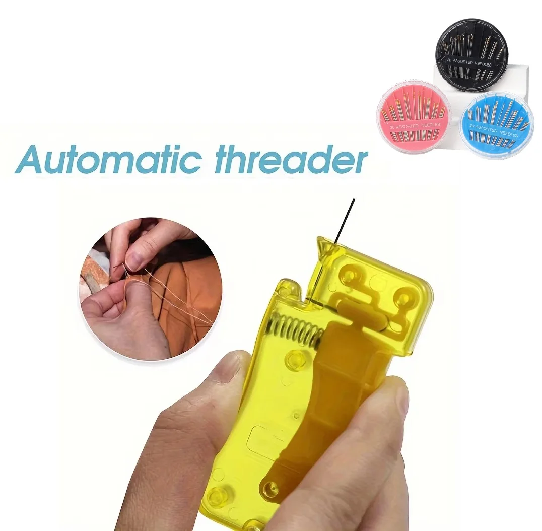 Strumento per l'inserimento del punto fai-da-te Kit per la creazione di cucito per bambini anziani casalinga Infila ago automatico Semplice infila ago