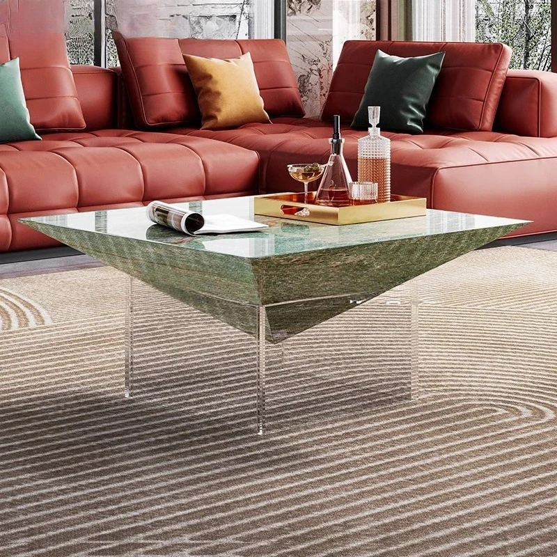 Italian minimalist square suspended coffee table living room light luxury high sense
