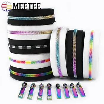 5 metrů Meetee 5# nylonové zipy po metru zapínání zipů stahovák zipů jezdec taška cívka zipy zavazadla sada na opravu zipu šicí příslušenství 10 nejlepší prodej zip na zavazadla - №6