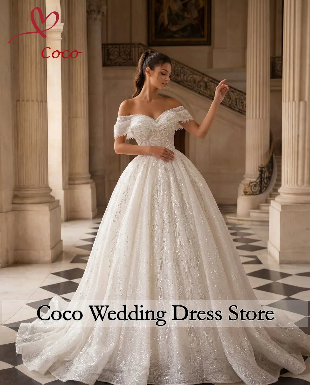 

Изысканные свадебные платья на заказ с открытыми плечами, с аппликациями в форме сердца, с королевским шлейфом, в стиле принцессы, для невесты (Vestido de Noiva)