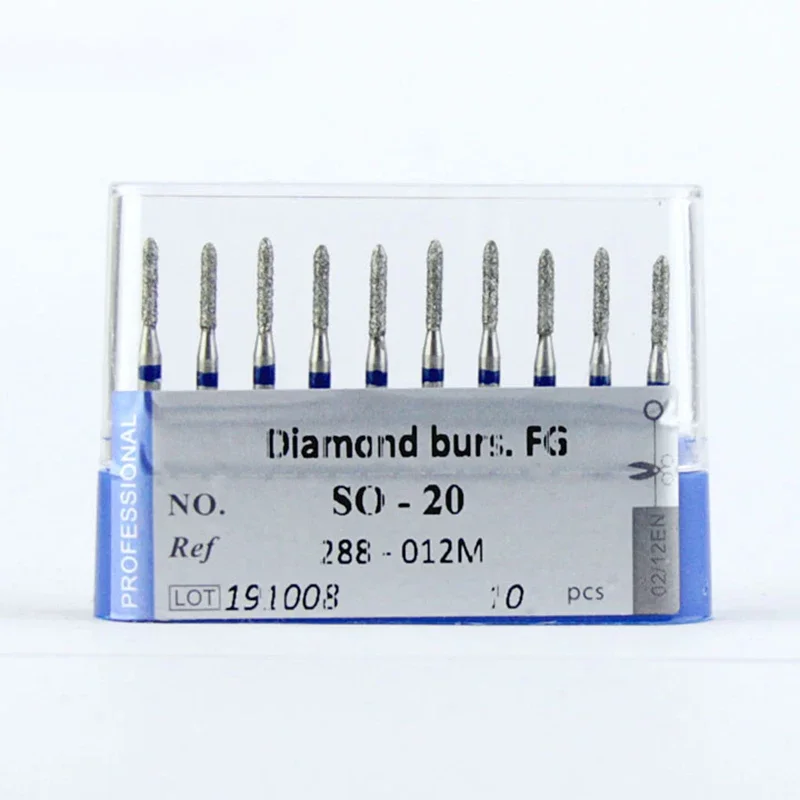 10pcs Lodden Diamond Burs FG RA Drill High Speed Stomatology Department Dentistry Dental Lab Grinding Tools CR-11 DI-41 SO-20