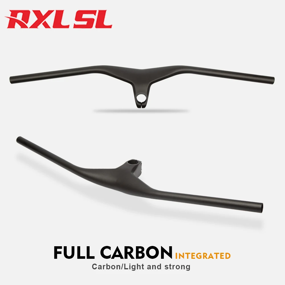 Guidão de Carbono para MTB RXL -17 °   Barra Riser com Suporte Integrado para Computador - Leve e Rígida - Torque Máximo de 4Nm para Montanha