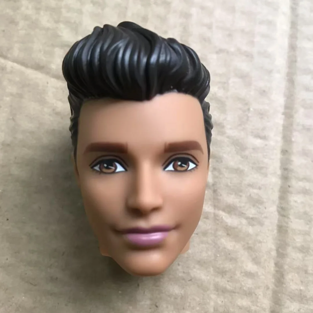 Ken Doll Heads Figures Brown Skin Muscle Man Male Doll Heads 1/6 Doll Parts Accessories DIY Dressing Decors