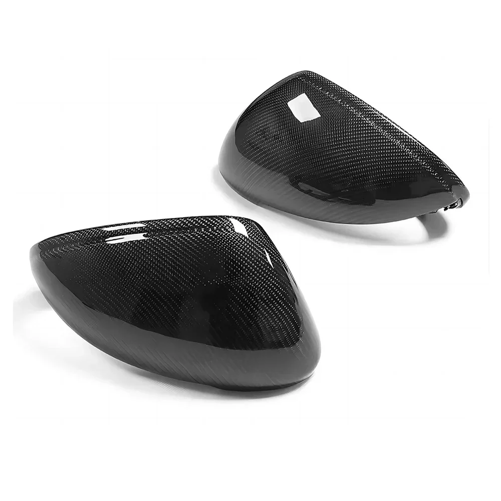 

For Porsche Macan 2014-2022 OEM Carbon Fiber Rearview Side Mirror Covers Cap Replacement Blind Spot Assist Shell