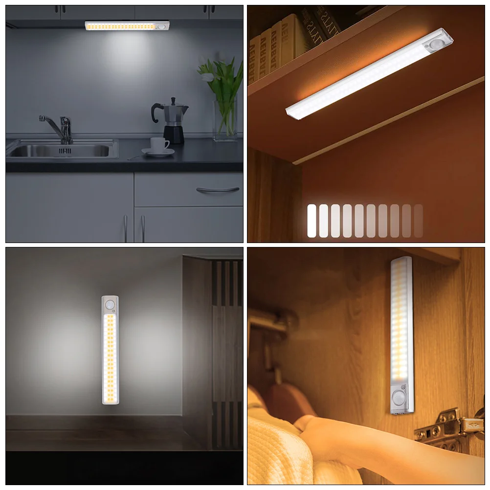 

1pc Led Sensor Lamp Motiondual Color Temperature Body Sensor Closet Wall Night Lamp Human Body Induction Light Corridor Cabinet