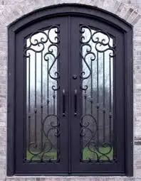 China Wrought Iron Doors Design For Home Arch Wine Steel Door