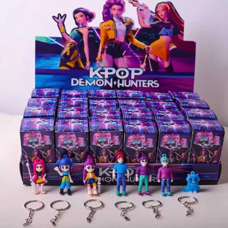 

12 шт. Miniso Kpop Demon Hunters слепая коробка фигурка периферийная игрушка тигр Руми Мира Zoey фигурка куклы фанаты Рождественский подарок на день рождения