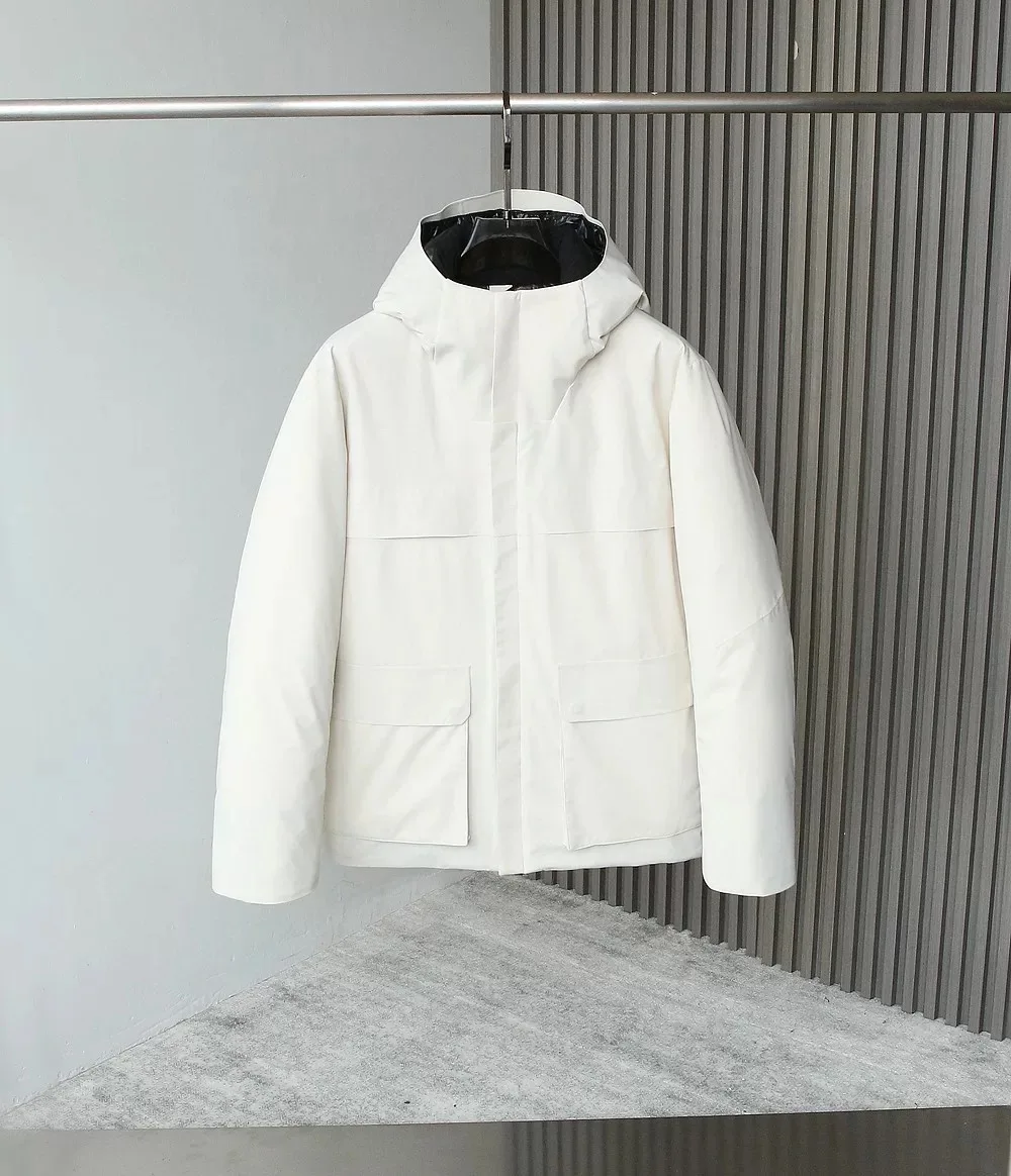 

Italian Sle Men's Casual Hooded down Jaet White Du 2025 Winter New Faion Busin Versatile Thi Warm Loose Fit