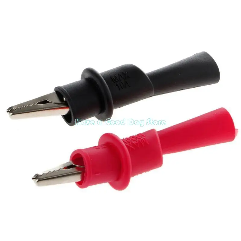 462D 1 Pair for Crocodile Test Clip Clamp For Multimeter Tester Probe New