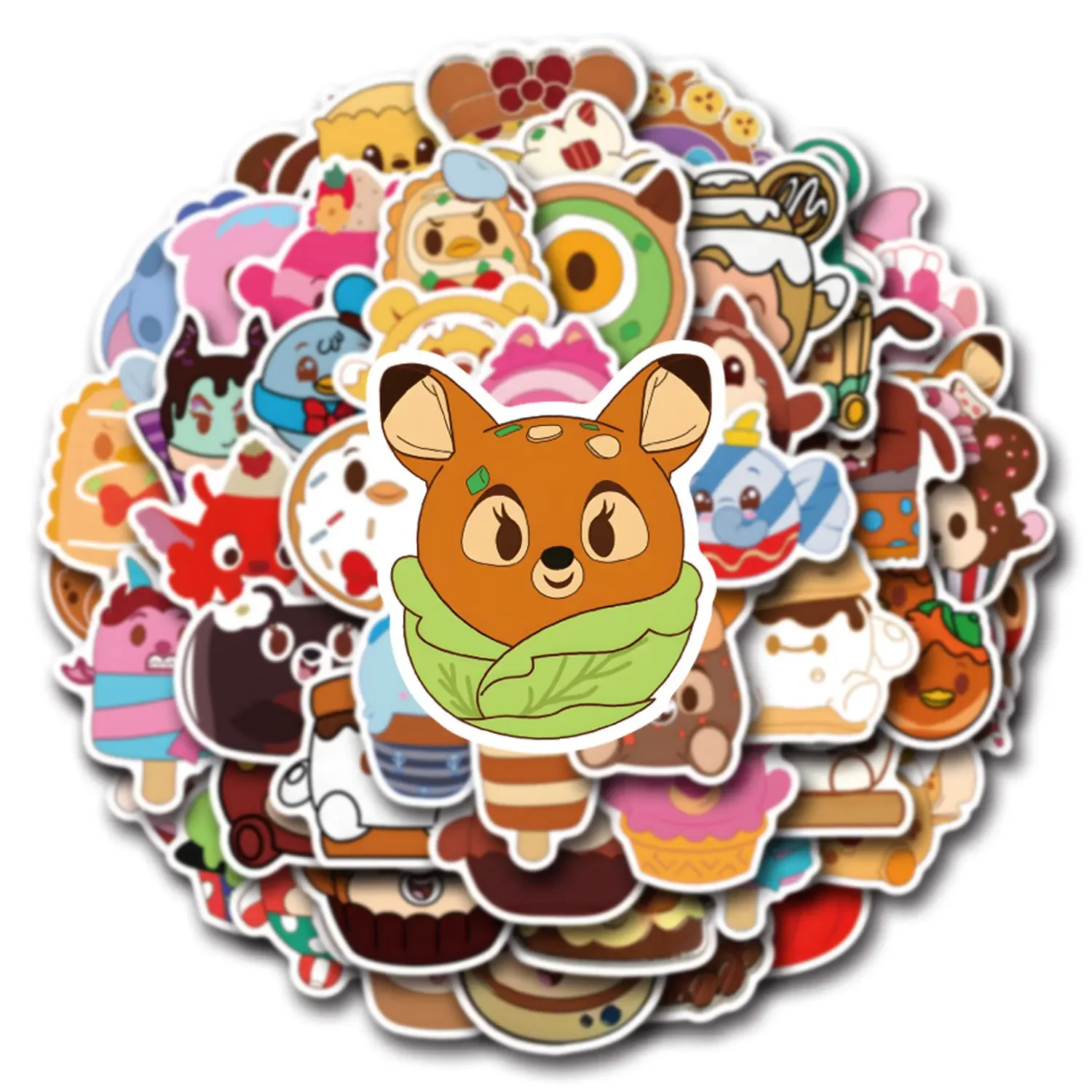 

10/50PCS Disney Munchlings Stickers Cartoon Food Cute Graffiti Decoration Luggage Car Phone Case Waterproof Decal Kids Toy Gifts