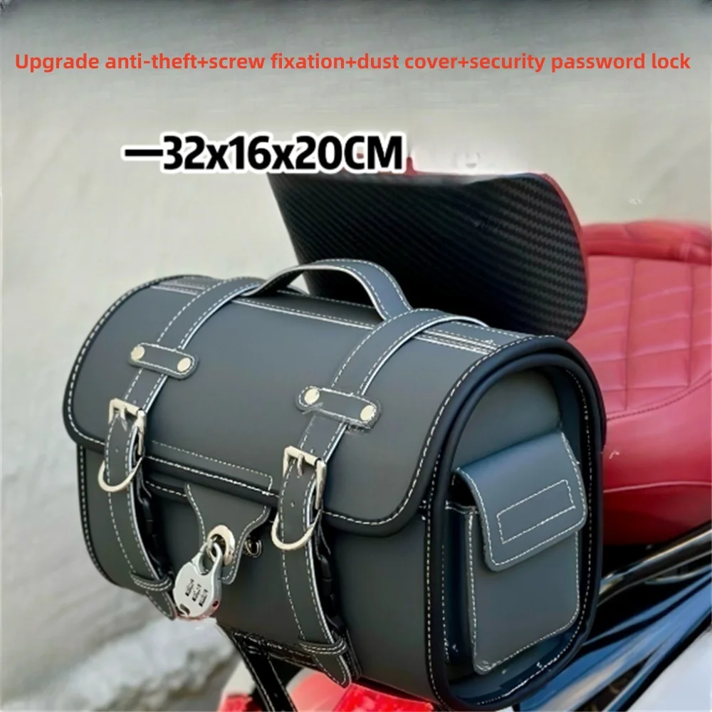 FOR VICTORIA Sixties150/300 Upgraded Anti theft Retro Tail Bag with Strap or Screw Secure Dust Cover and Secure Password Lock