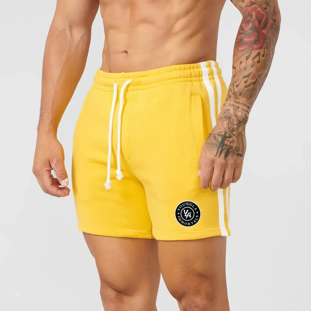 Pantalones cortos de algodón con estampado a rayas para hombre, Shorts informales para correr al aire libre, baloncesto, entrenamiento