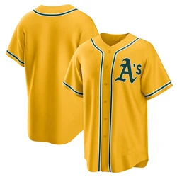 Oakland men's baseball uniform training shirt sweat-absorbent, breathable and refreshing men's training uniform