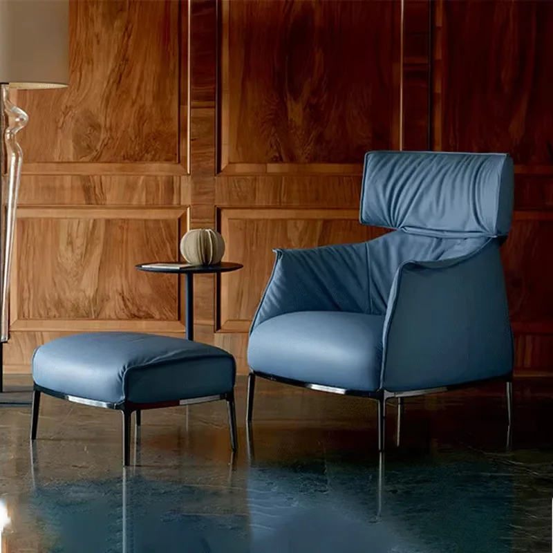 

Итальянская легкая роскошная мебель для гостиной, спальни, кабинета, кожаный диван, кресло, верхний слой из воловьей кожи, ленивый