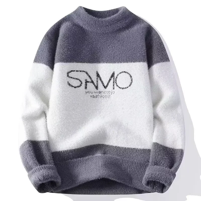Suéter Pop de Otoño Invierno para hombre, moda japonesa, ropa para hombre, suéter con gráfico de letras, ropa de calle de tendencia, jersey, suéteres con cuello redondo para hombre