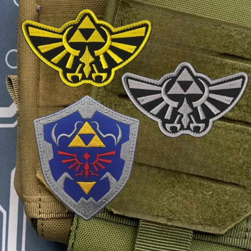 Parche bordado Zelda Legends, brazaletes con alas, Logo real, emblema, gancho y bucle, insignias militares tácticas, sombreros, pegatinas para ropa