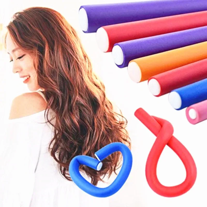 10 pz Schiuma Heatless Curling Rod Morbido Bendy Twist Curls Strumento Spugna Bigodini Rulli Strumenti Per Lo Styling Dei Capelli FAI DA TE Set Colore Casuale