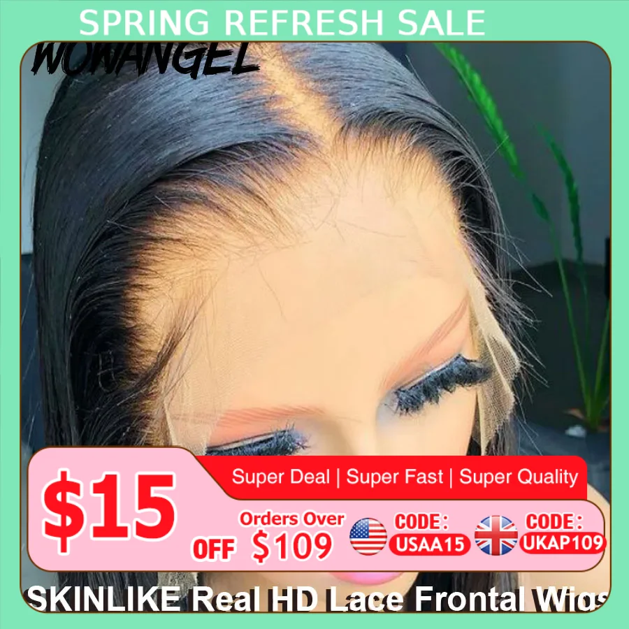 SKINLIKE Real HD Lace Front Perruques Court Bob Perruques Coupe Émoussée Perruques 13x4 HD Dentelle Frontale Perruques de Cheveux Humains Pré Cueillie Sans Colle Remy