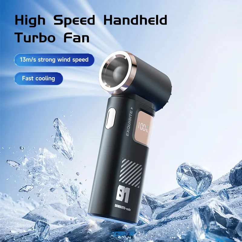 

Портативный мини-вентилятор VIKEFON Turbo с USB-аккумулятором 3600 мАч и LED-дисплеем для путешествий, кемпинга, активного отдыха и офиса