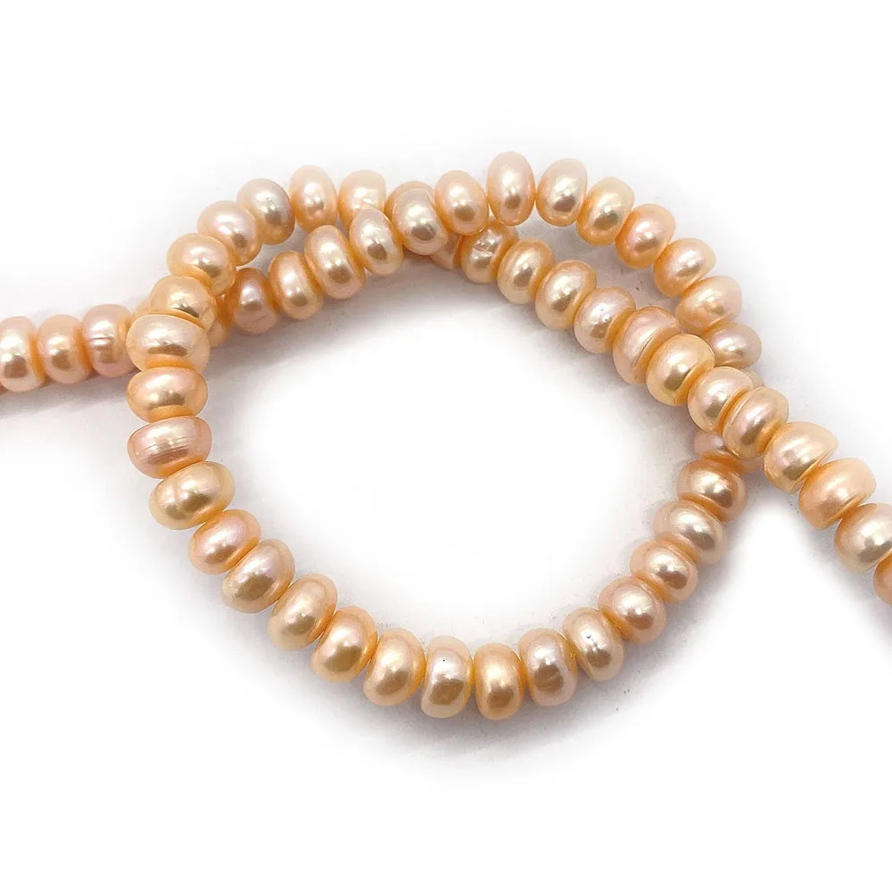 High Quality Natural Freshwater Pearl Flat Bead 3-12mm White/yellow Pearl Straight-hole Loose Bead DIY Necklace Bracelet Jewelry