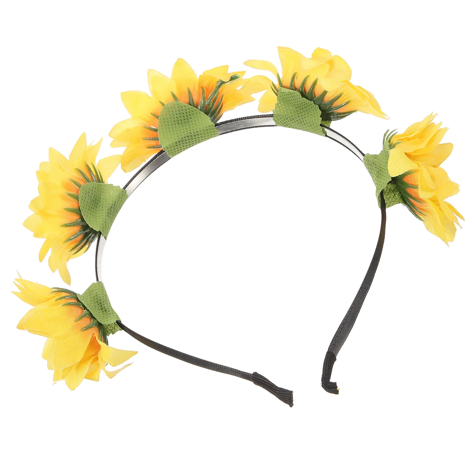

Floral Hair Wreath Fabric Headband Artificial Flower Headdresses Bridesmaid Accessories Yellow Sunflower Headwear Hair Tools