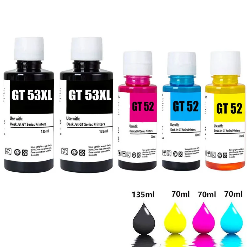 

GT52 GT53 gt53XL ink refill bottles For hp GT5810 5820 5811 5821 5822 118 310 311 315 318 319 410 411 415 416 418 419 printer