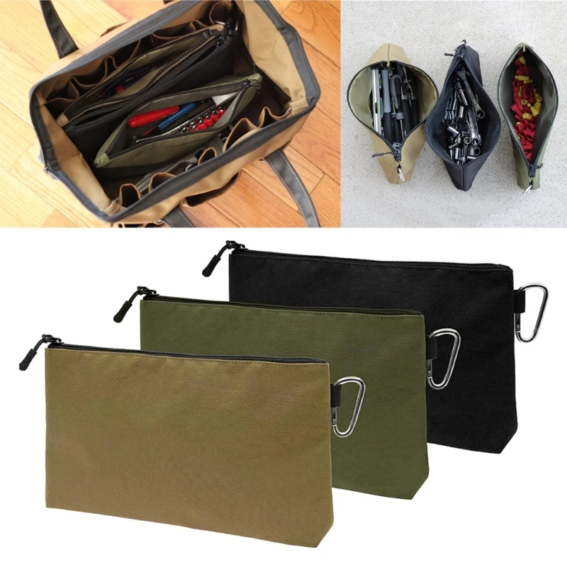 

1PC Small Tool Waterproof Heavy Duty Tool Bag Portable Heavy Duty Tool Bag Organizers with Carabiners for Tool Gadgets