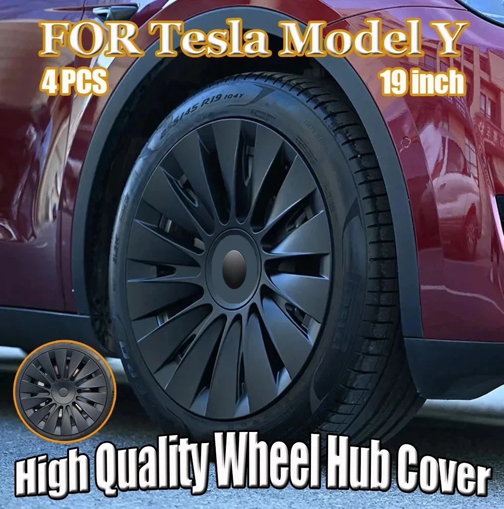 Tesla Model Y 19inch Wheel Cap, 4PCS High Quality Car Wheel Cap Replaceable, Suitable for Tesla Model Y 2018-2023