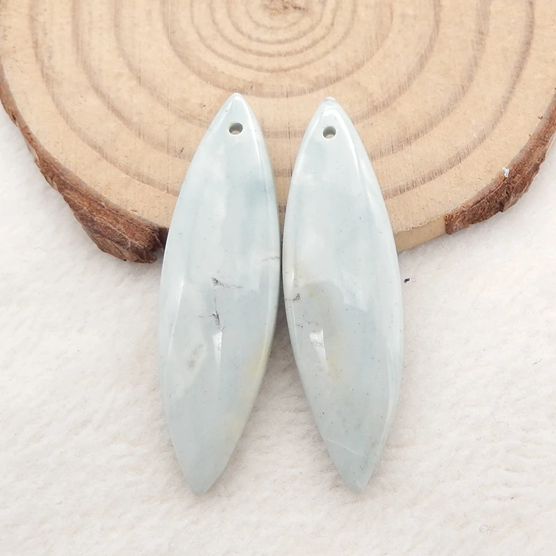 Natural Stone Wave Jasper Earring Beads Pair 39x11x4mm 5g Semiprecious Stone Fashion Earrings