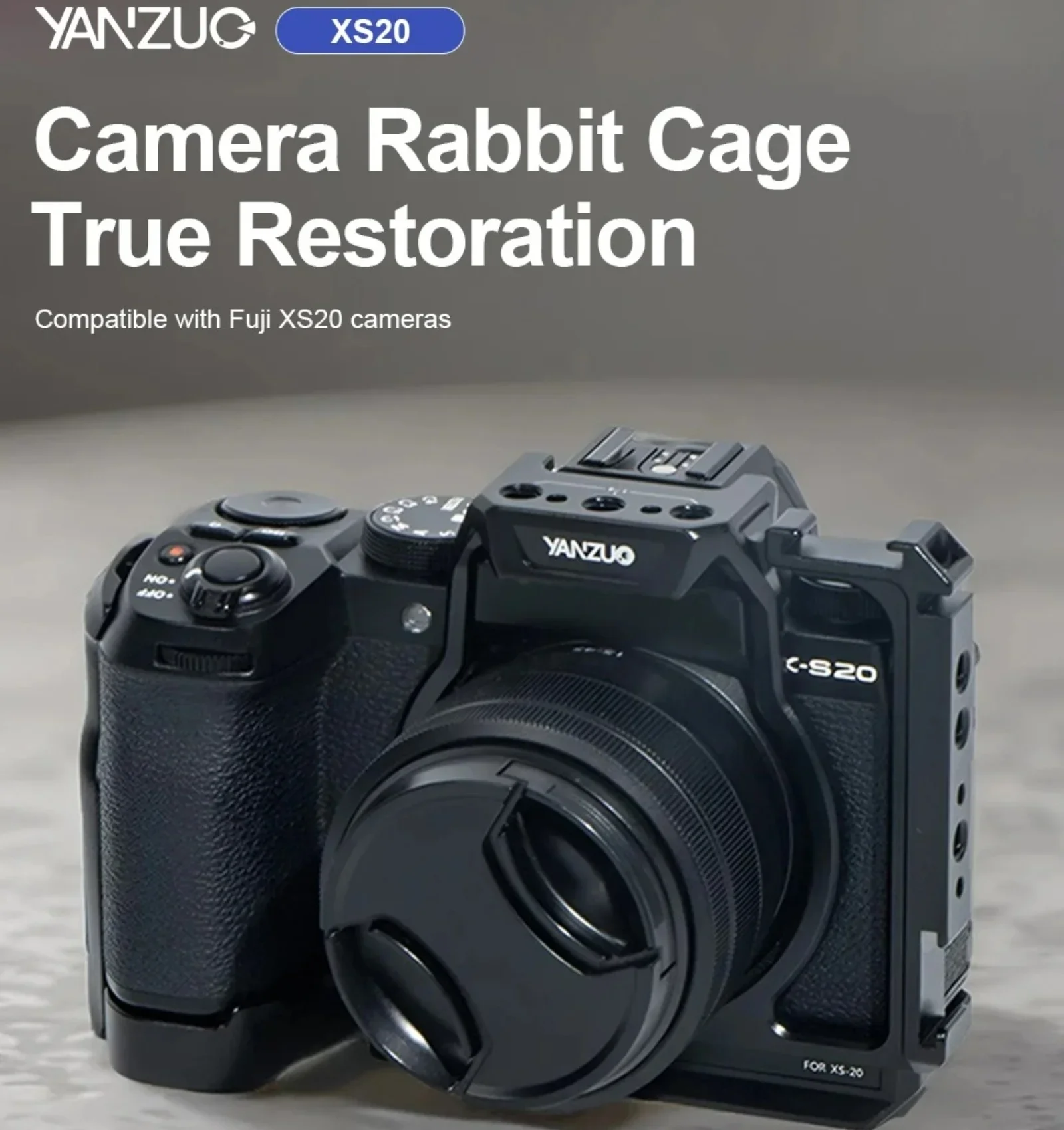 YANZUO Camera Cage for Fujifilm XS10 XS20 Camera Cold Shoe Mount Microphone LED Light Vlog Accessory Case