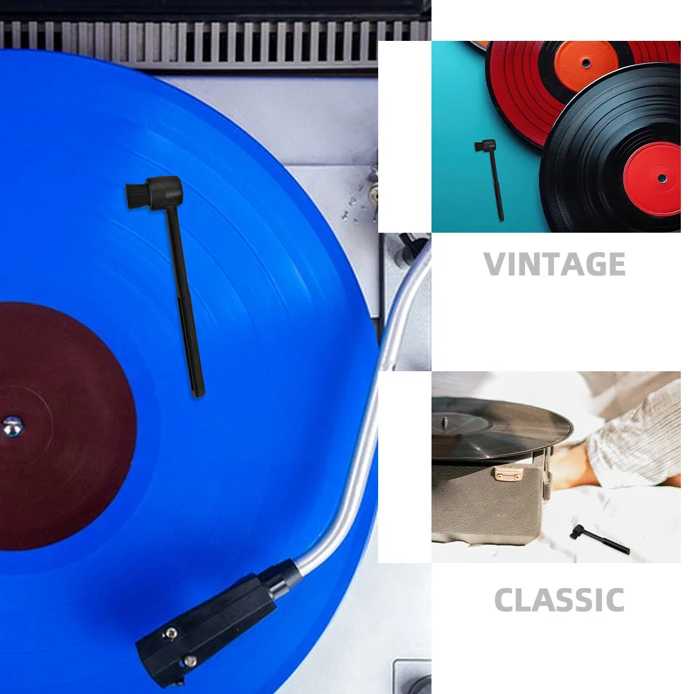 2 قطعة فرشاة تنظيف الفينيل الأسود للسجلات القرص الدوار مزيل الغبار شعيرات ناعمة مكافحة ساكنة مشغل تسجيل صيانة #2