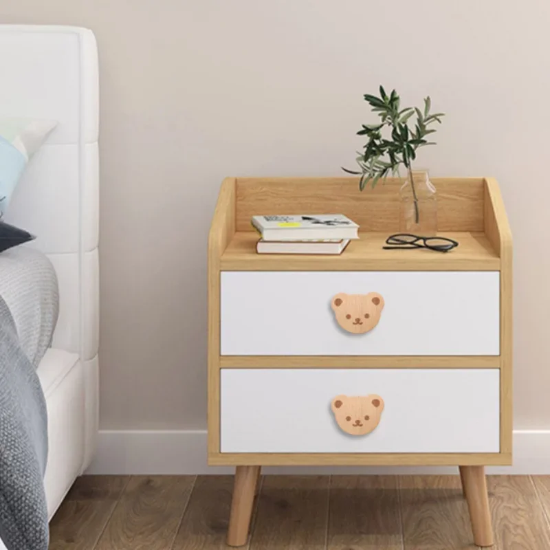 2Pcs Wooden Door Handles Cute Cloud Star Wood Furniture Handle for Cabinets Drawers Doors Knobs Kitchen Cupboard Wardrobe Pulls