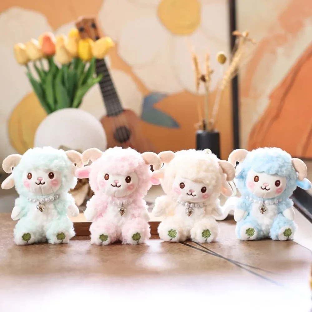 1Pcs PP Cotton Plush Keychain Portable Collection Fluffy Soft Cartoon Sheep Doll Comfortable Cartoon Animal Design
