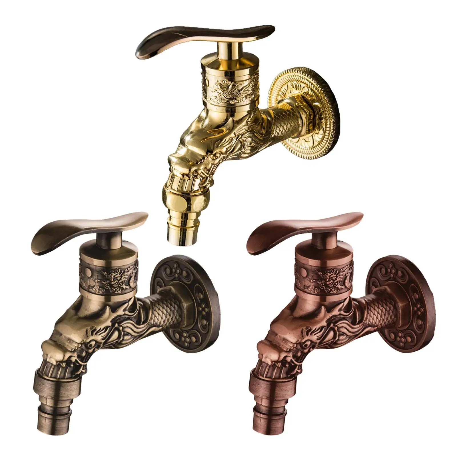 

Bathroom Kitchen Wall Mount Bibcock Retro Tap Decorative Outdoor Garden Balcony Water Taps Washing Machine Mop Faucet