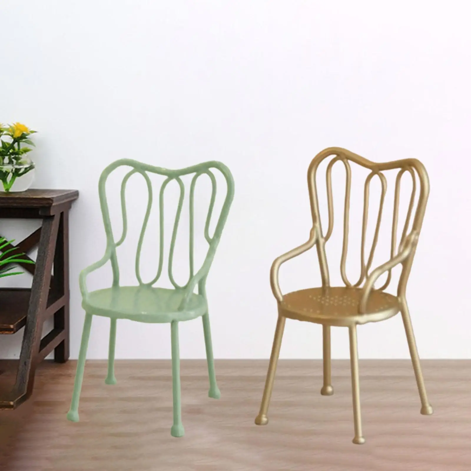 

Dollhouse Miniature Chair Simulation Chair for Bedroom Sitting Room Bathroom